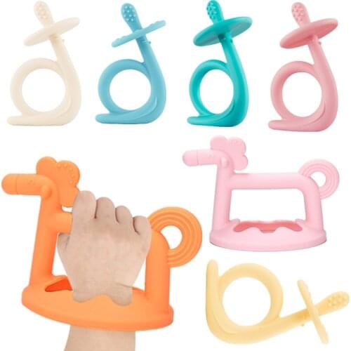 BPA Free Baby Silicone Teether 3D Horse Nursing Molar Soother Toy Newborn Teeth Pain Relief Chewable Teething Teether Baby Gift