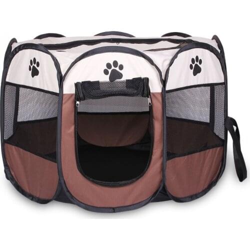 Hot Selling Pet Tent Octagon Foldable Tent Pen Oxford Cloth Waterproof Pet Cage Dog Cat Nest Collapsible Tent