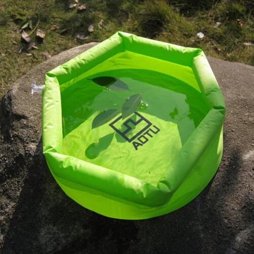 AOTU 8L Outdoor Checkered Cloth Folding Bucket Quick workmanship and fine camping travel washbasin Camping inflatable equipment