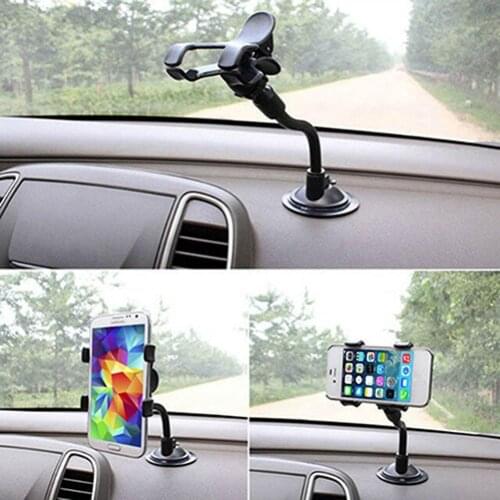 Universal Rotating Flexible Pipe Cell Phone Holder Car Windshield Sucker Mount for GPS