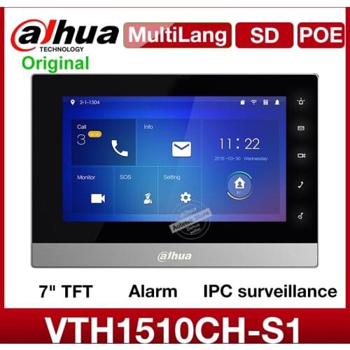 Dahua Multi-language VTH1510CH-S1 IP Video Intercom Indoor Touch Screen Monitor with logo IP Indoor Monitor IPC surveillance