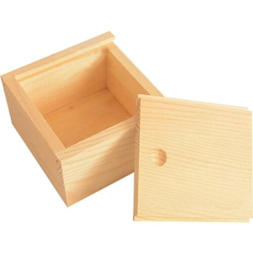 Vintage Simple Plain Wooden Necklace Jewelry Small Gadgets Storage Box Case Organizer Craft Jewelry Case