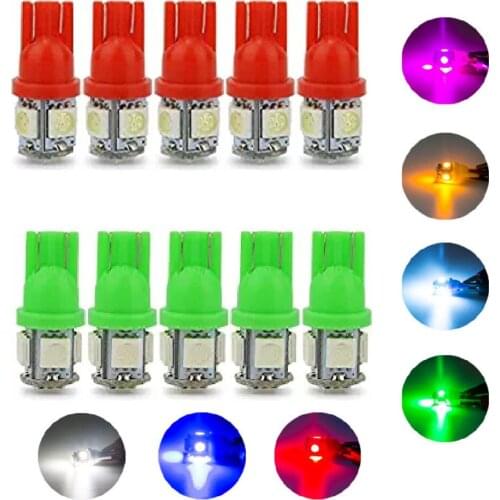 YSY 20pcs T10 5050 5SMD LED t10 194 168 W5W Car Side Wedge Tail Light Lamp Bulb white yellow red blue green pink