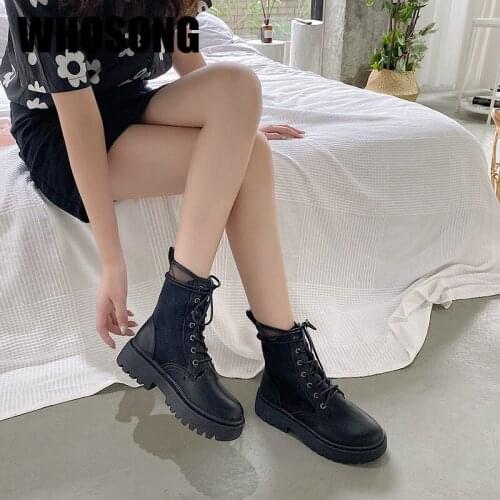 2020 Autumn Women Platform Shoes Ladies Ankle Boots Girls Room Boots Woman Mesh Boots Female Black Brand Shoes Crystal Botas New