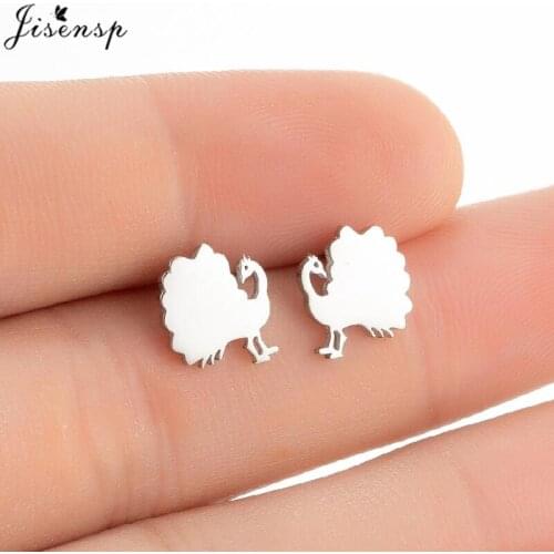Catoon Stainless Steel Ostrich Earrings Women Ear Jewelry Classic Animal Birds Stud Earring Parrot Dog Bee Ear Studs Accessories