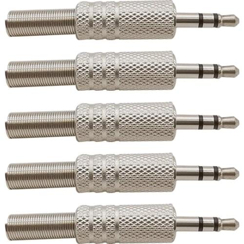 1/2/5Pcs 3.5mm 3 Pole Headphone Stereo Audio Male Plug Connector Audio Solder Adapter For Most Earphone Jack