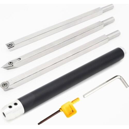 1PC Wood Turning Tool Chisel Changeable Tungsten Titanium Tip Lathe Tool Insert Cutter Optional Aluminum Handle Turning Tool