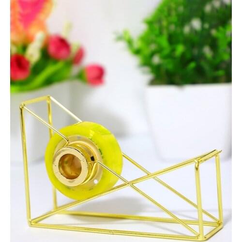Gold Tape Cutter And Paper Tape Organizer Cutter Stationery Office Tape Dispenser Iron Metal Tapes Separator 12*8*3.5cm New 1pc