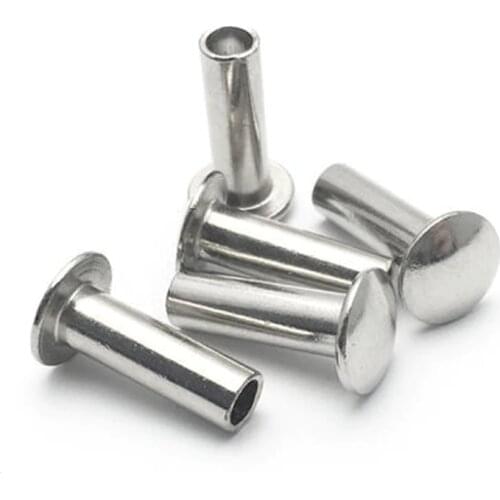 10pcs M6 304 stainless steel flat round head semi-tubular rivet Hollow nail GB873 4mm-30mm Length