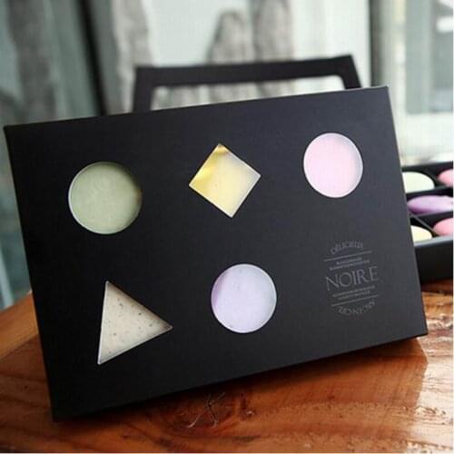 200pcs New geometric creative design Dessert Macaron box 6/12 cavities colorful macarons pastry packaging boxes
