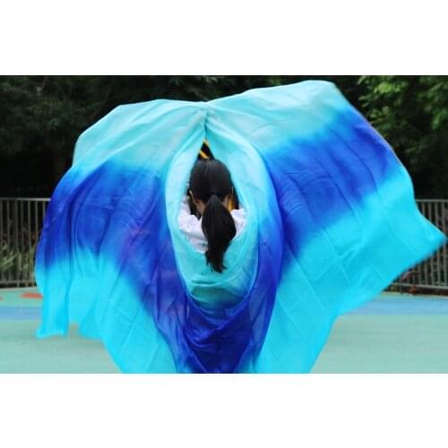 2016 design 100% real silk belly dance veil,cheap dance veils,tari perut kostum veil wholesale turquoise +royal blue +turquoise