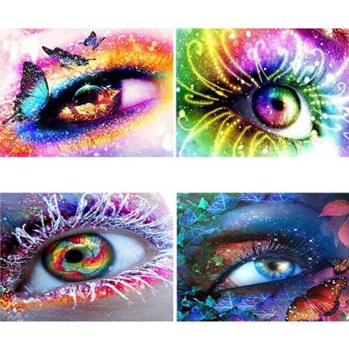 5D Diy Square Round Diamond Painting Colourful Eye Landscape Diamond Embroidery Cross Stitch Rhinestone Home DecorationsZP-1001