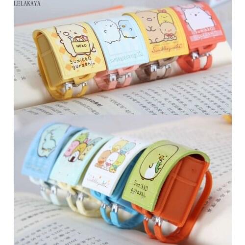 8pcs/set Sumikko Gurashi Things In The School Bag Mini PVC Action Figure Keychain Pendant Toy Kawaii Cartoon Corner Bio Key Doll