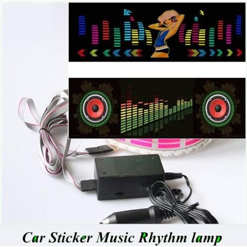 Car Flashing 90X25cm Car Sticker Music Rhythm LED Flash Light Lamp Sound Activated Equalizer Car Atmosphere Led Light