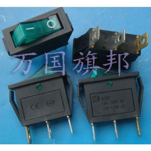Free Delivery, ship type switch boat switch 15 a 13 mm high 20 mm long 30 mm wide green belt lights