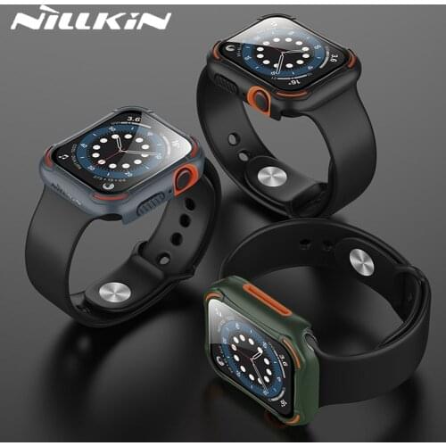 For Apple Watch Case 44mm 4/5/6/SE iWatch Cover Safety Glass Screen Protector + Shockproof Bumper For Apple Watch 40mm 4/5/6/S