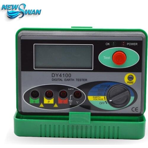 DY4100 Real Digital Resistance Tester Earth Tester Ground Resistance Tester Meter Instrument 0-2000omh