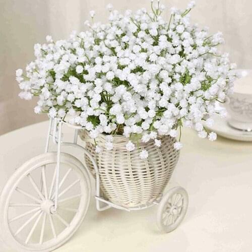 Artificial Flowers Lifelike Gypsophila Silk Fake For DIY Wedding Arrangement Home Living Room Placing Vase Display Decorative