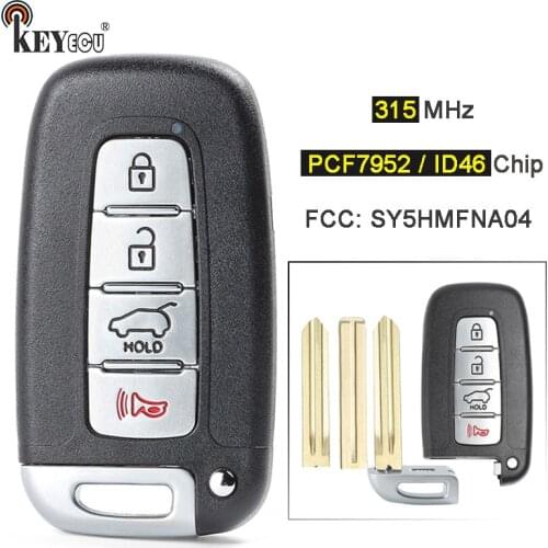 KEYECU 315MHz PCF7952 Chip FCC: SY5HMFNA04 Smart 3+1 4 Button Remote Key Fob for Kia Sportage Soul, for Hyundai Elantra Genesis