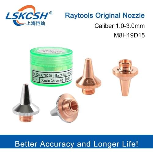 LSKCSH Raytools Original 3D Laser Nozzle M8-H19mm D15mm for Raytools 3D Fiber Laser Cutting Head BT210S BM111 BM112 BM109