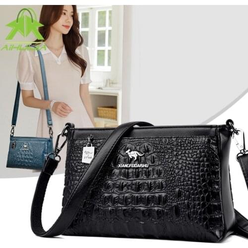 Fashion Luxury Designer Alligator Shoulder Messenger Bags High Quality PU Leather Ladies Handbags Casual Trend Crossbody Bags