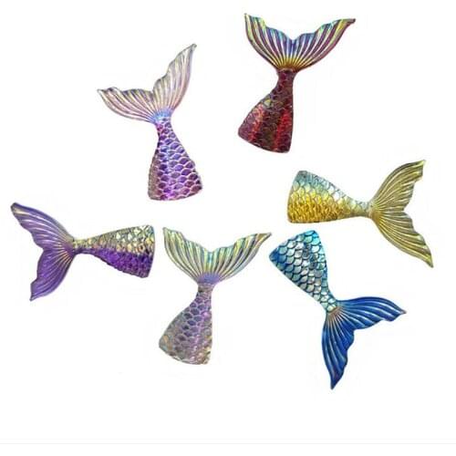 Fashion DIY Resin Mermaid Tail Beads Multi Color Loose 40mm Mermaid Tail Accessories Fit For Cellphone Case Decoration y15743