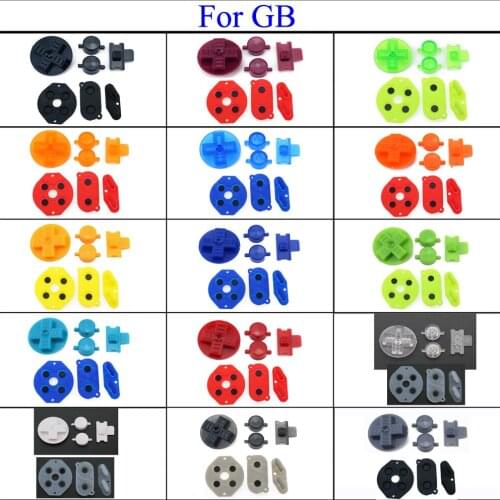 Multi-Color Buttons for Gameboy Classic GB Keypads for GBO DMG DIY for Gameboy A B buttons and Rubber Conductive D-pad Buttons