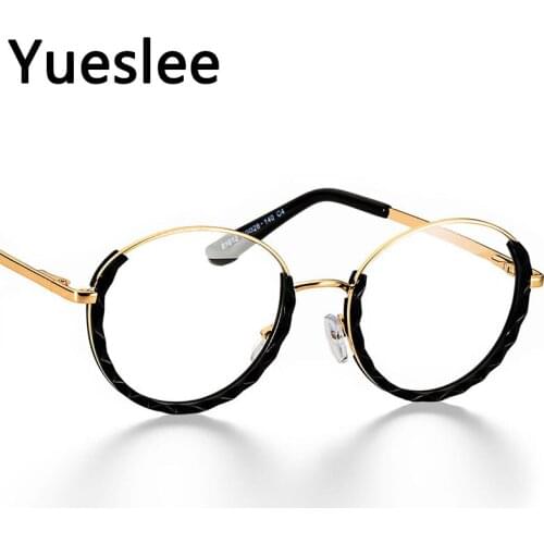 51012 Retro metal circle glasses Brand designer Frame Men Women Optical Fashion Computer Eyeglasses oculos feminino