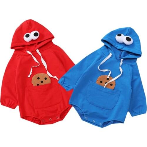 Korean Japan Style Autumn Baby Girl Bodysuits Baby Cotton Long Sleeve Hoodies Fart-wrapped Crawling Suits Twins Baby Clothes