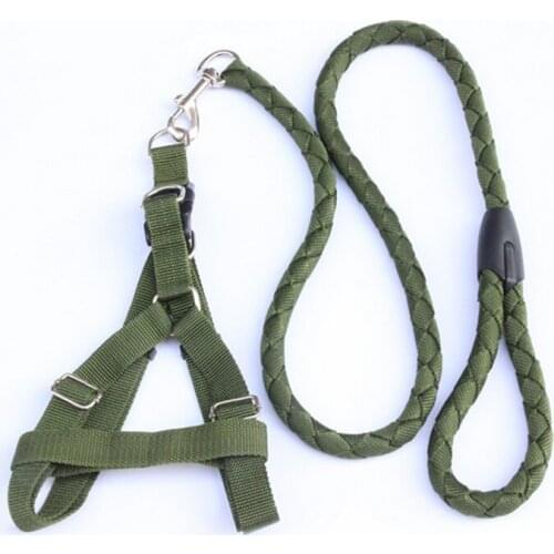 Pet traction rope army green large dog leash collar dog chain chest strap