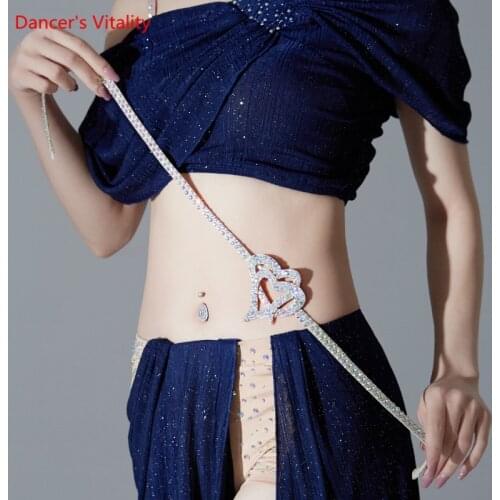 Belly Dance Belt Diamond-Studded Waist Chain Performance Accessories Oriental Dancing Woman Profession Competition Drill Chain