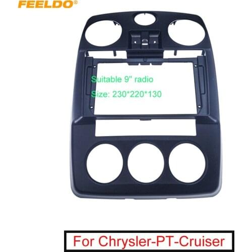 FEELDO Car Audio Fascia Frame Adapter For Chrysler-PT-Cruiser 05-10 9" Big Screen 2DIN Dash Fitting Panel Frame Kit