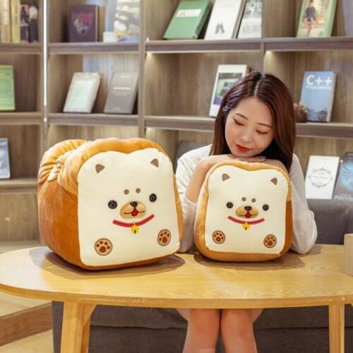 1PC 30/40cm Cute Shiba Inu Dog Plush Toy Creative Toast Bread Dog Stuffed Pillow Soft Sofa Back Cushion Home Decor Birthday Gift