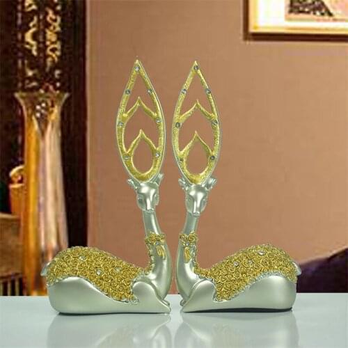 Nordic Decoration Home Luxurious Elk Statue Living Room Decor Decorative Statues Modern Home Decoration Accessories Wedding Gift