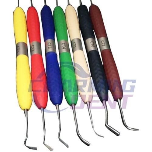Dental Instruments Composite Resin Hand Plugger / Silicon Handle Composite Filling Instruments 7 pcs for Aesthetic Restoration