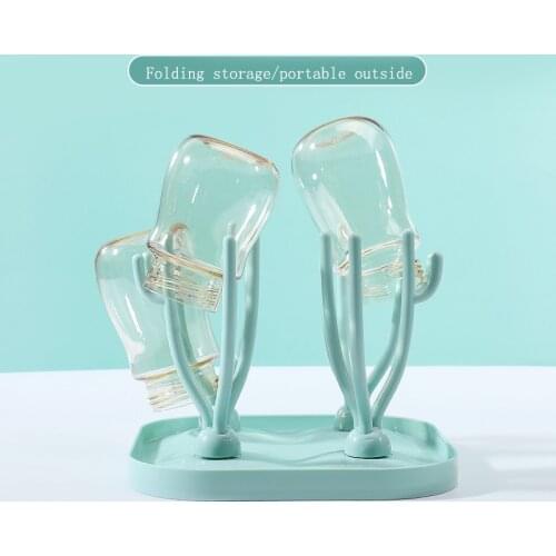 Baby Bottle Drying Rack Cartoon Coral Shape Bottle Cleaning Dryer Drainer Portable Nipple Cup Drain Rack Feeding Bottle Holder