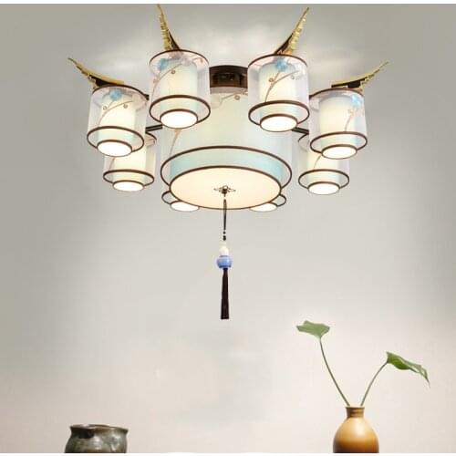 Chinese Style Modern Farmhouse Lighting For Living Room Lights 220V 110V Led Light For Bedroom Living Room Lights Chandelier