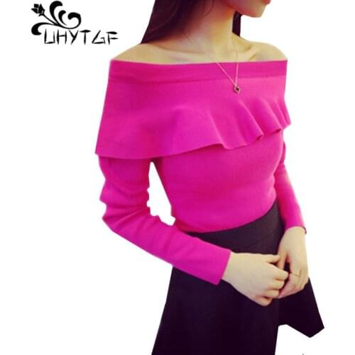 Женские пуловеры с открытыми плечами UHYTGF China At AliExpress