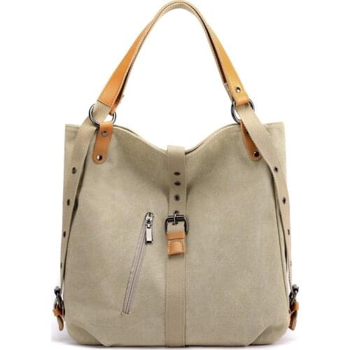 Vintage Women Canvas Shoulder Bags Designers Luxury Handbags Fashion Brand Bag Shoulder Strap Female Top-handle Bags Sac A Main