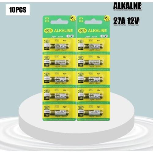 10pcs/lot 12V 27A A27 Alarm-Remote Dry Alkaline Battery Cells 27AE 27MN High Capacity Car Remote Toys Calculator DoorBell