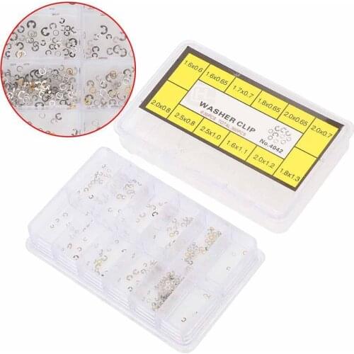 360Pcs Assorted 12 Sizes Chronograph Metal Washer Clip Spacer Ring Watch Pusher Button Circlip Professional Repair Parts
