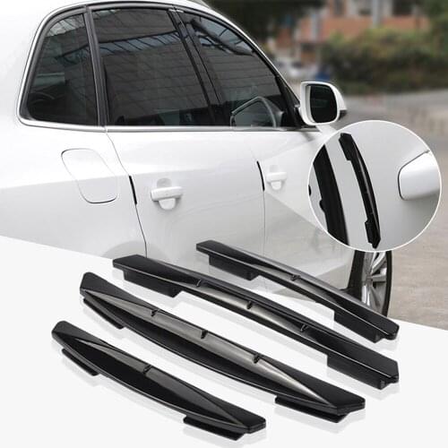 4pcs Black PVC Car Door Edge Trim Anti-Scratch Protector Crash Collision Defender Molding Auto Guard Sticker Protection Kits