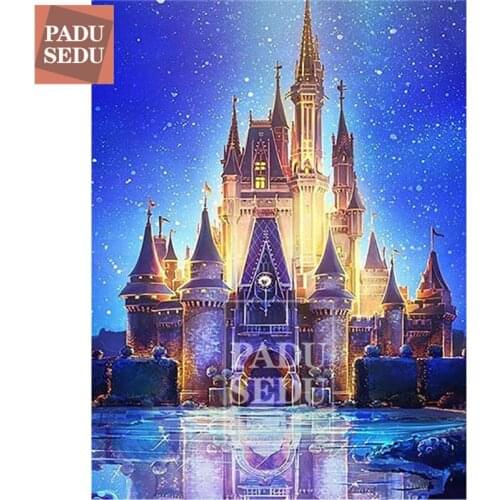 5D Diamond Painting Princess Fantasy Cross Stitch Castle Full Square Round Rhinestones Mosaic Diamond Embroidery Gifts For Girls