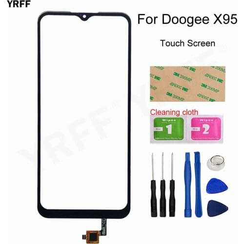 6.52'' Touch Glass Panel For Doogee X95 Touch Screen Digitizer Sensor Front Outer Glass Lens 3M Glue Wipes