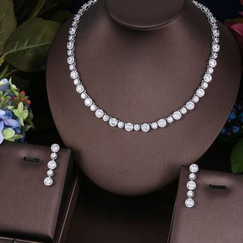 AccKing 2pcs Bridal Zirconia Full Jewelry Sets For Women Party, Luxury Dubai Nigeria CZ Crystal Wedding Jewelry Sets