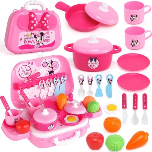 Disney Children Mini Kitchen Toy Cookware Pot Pan Kids Pretend Cook Play Toy Simulation Kitchen Utensils Toys Kids Children Gift