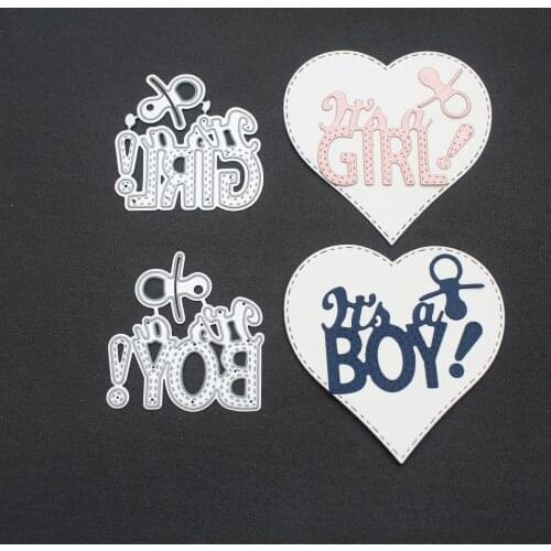 Baby Boy and Baby GIRL Metal Cutting Dies Frame Craft Cutting Die Embossing Stencil for Handmade Paper Card Making Scrapbooking