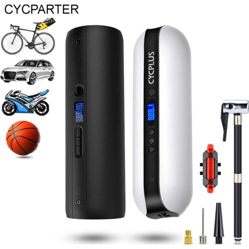 Electric Bicycle Pump Car Tyre Inflator High Pressure Portable Air Pump 150psi Bike Rear Light Front Light Bicycle Accessories