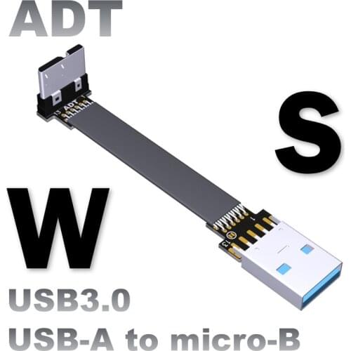 FFC USB 3.0 Micro-B to Type-A FPV Slim Thin Flat Soft Flexible FPC Charge Cable For FPV Brushless Handheld Gimbal Monitor