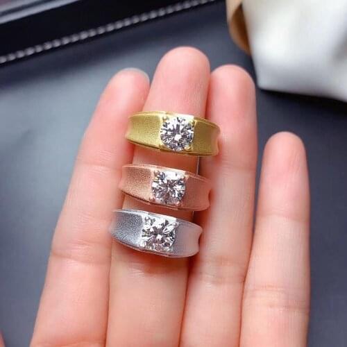 Exquisite sparkling moisanite ring for men925 sterling silver birthday gift shiny better than diamond strong power resizable